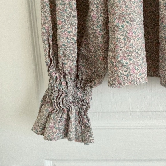 Moodie Ditsy Floral Lace Smocked Blouse Small - Picture 3 of 9